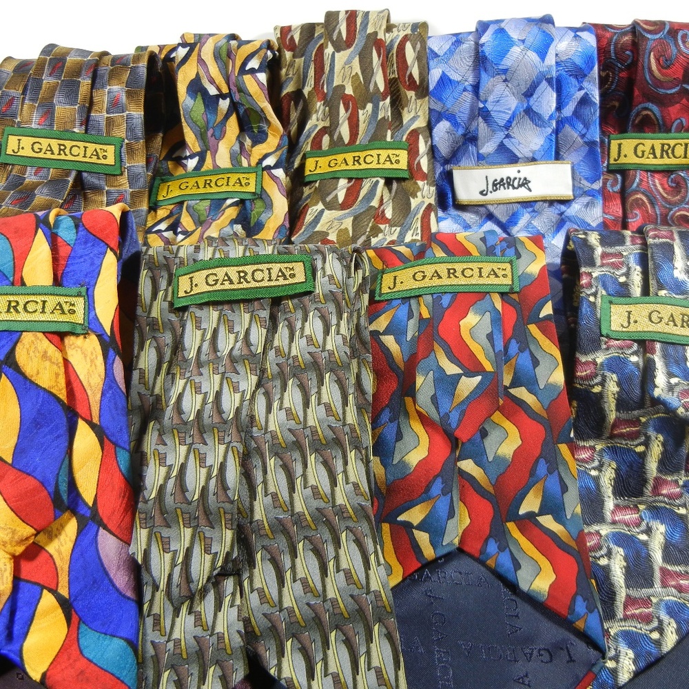 Designer Mens Tie Lot of 9 Vintage Jerry Garcia